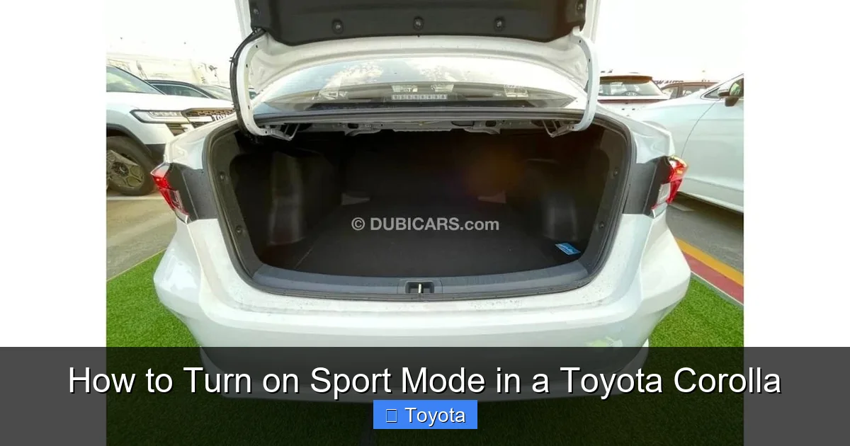 How to Turn on Sport Mode in a Toyota Corolla