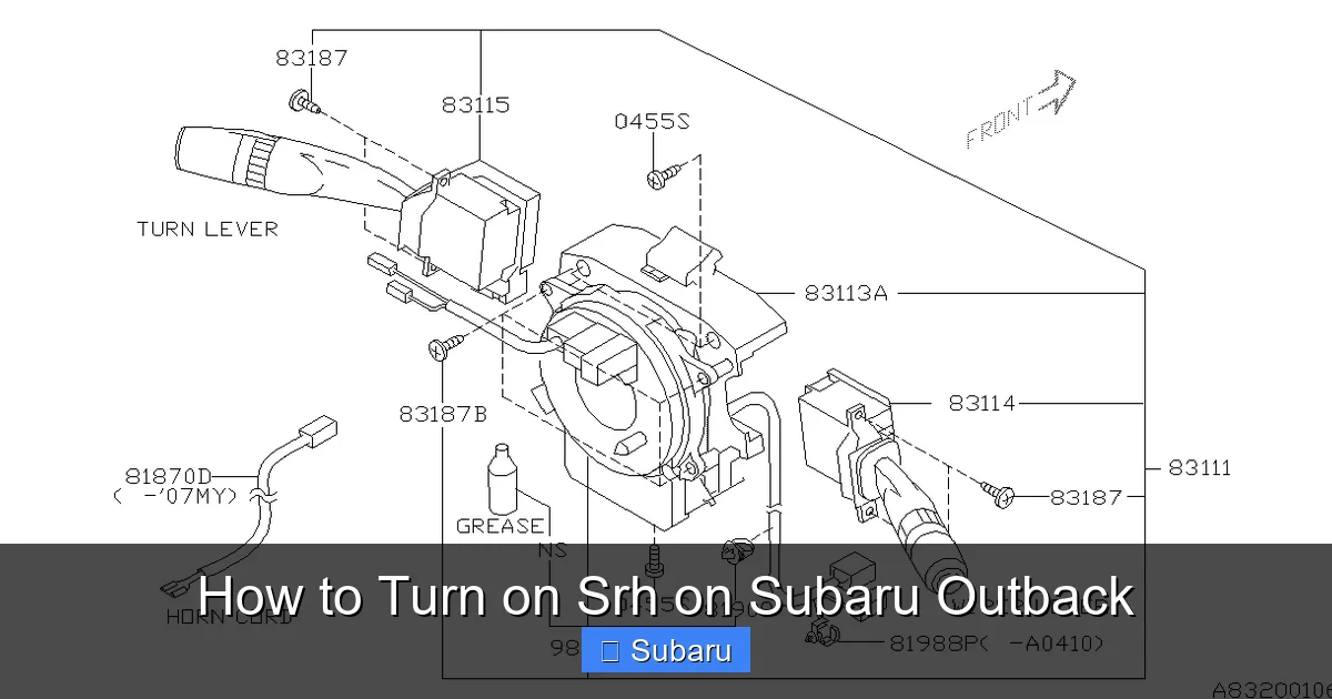 How to Turn on Srh on Subaru Outback