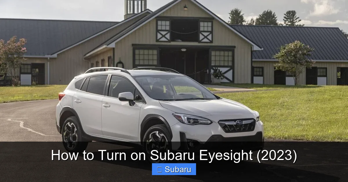 How to Turn on Subaru Eyesight (2023)