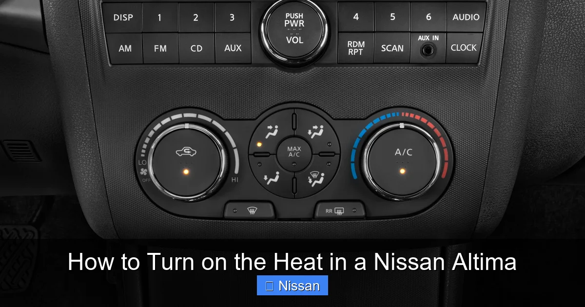 How to Turn on the Heat in a Nissan Altima