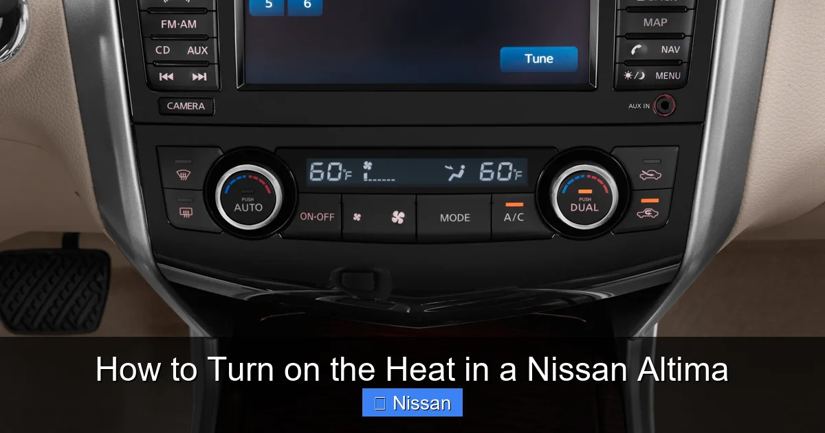 How to Turn on the Heat in a Nissan Altima