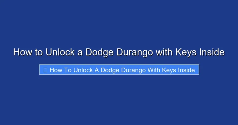 How to Unlock a Dodge Durango with Keys Inside