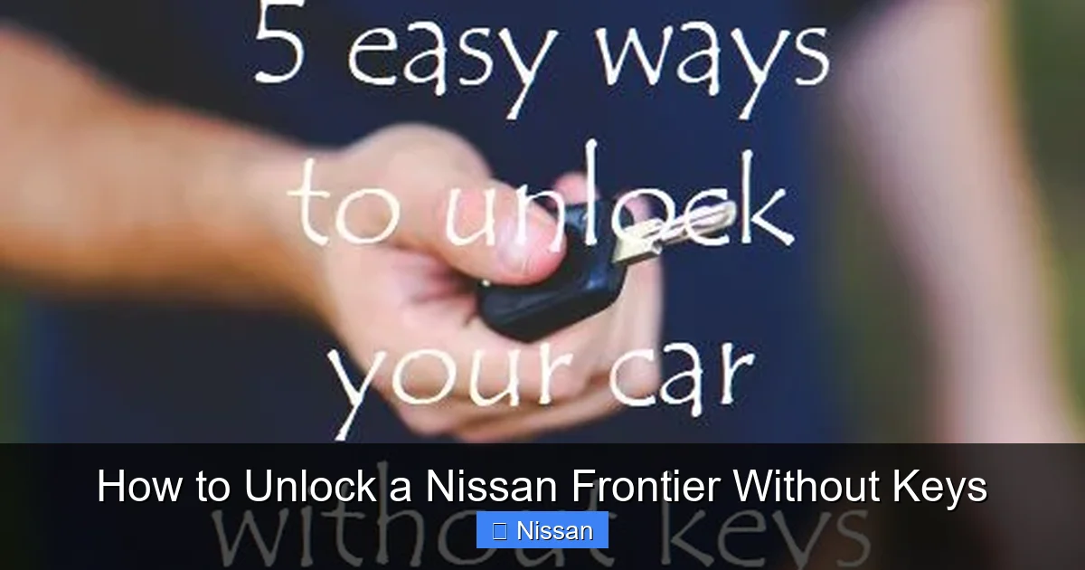 How to Unlock a Nissan Frontier Without Keys