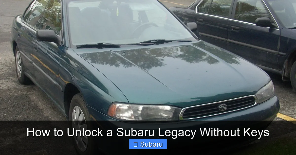 How to Unlock a Subaru Legacy Without Keys