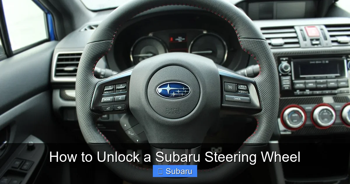 How to Unlock a Subaru Steering Wheel