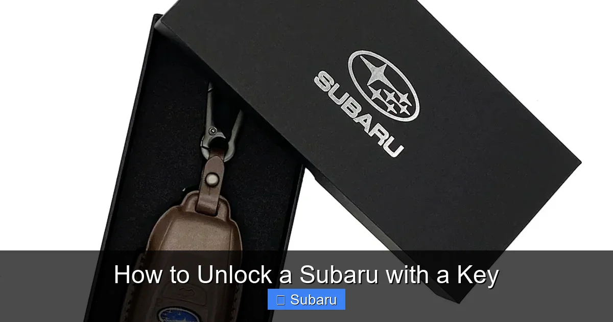 How to Unlock a Subaru with a Key