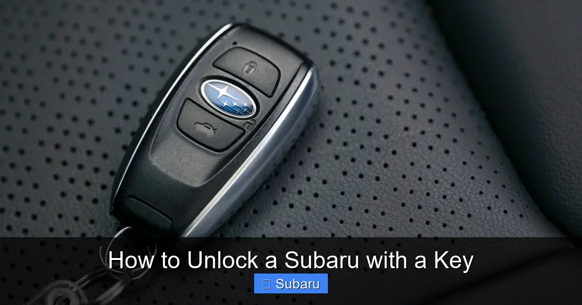How to Unlock a Subaru with a Key