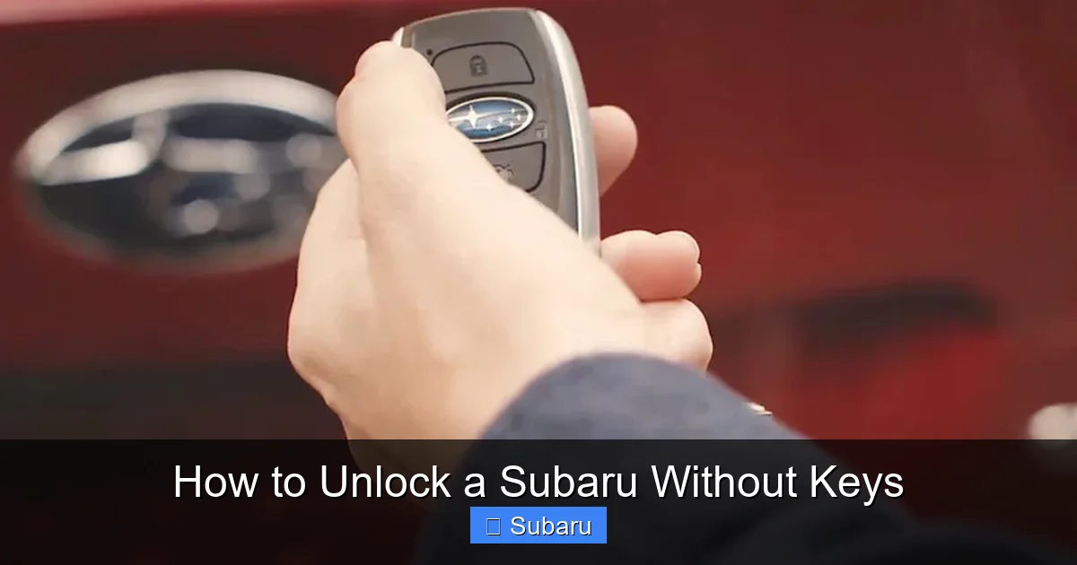 How to Unlock a Subaru Without Keys