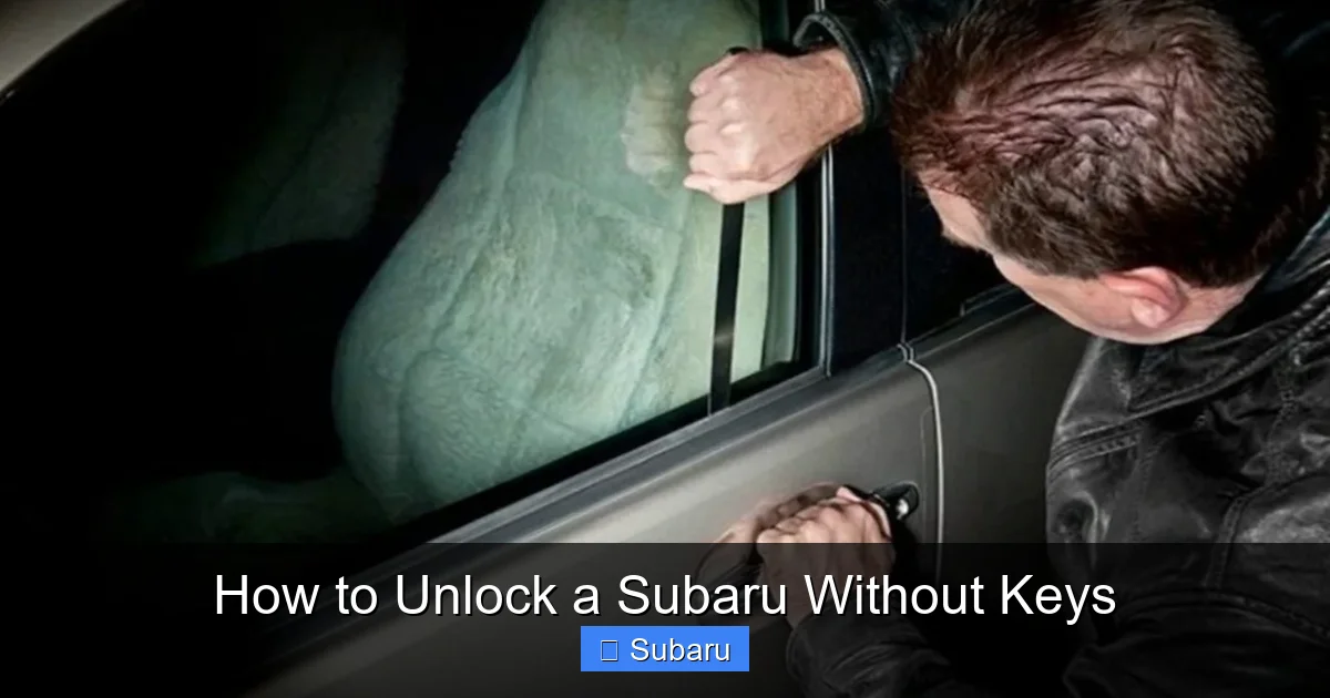 How to Unlock a Subaru Without Keys