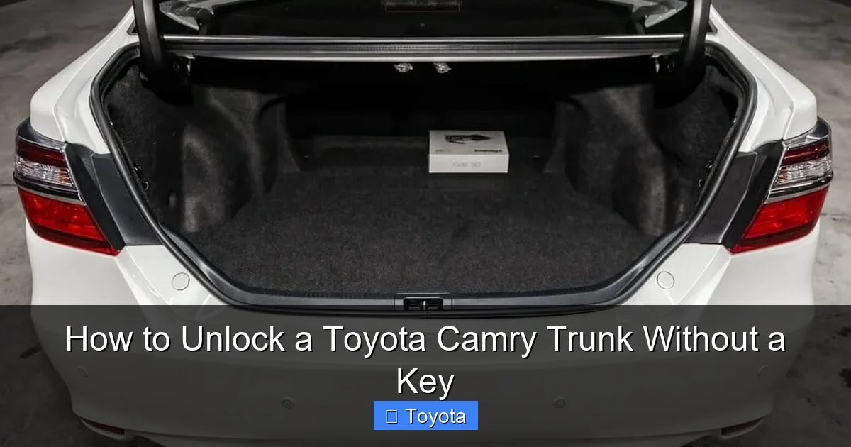 How to Unlock a Toyota Camry Trunk Without a Key