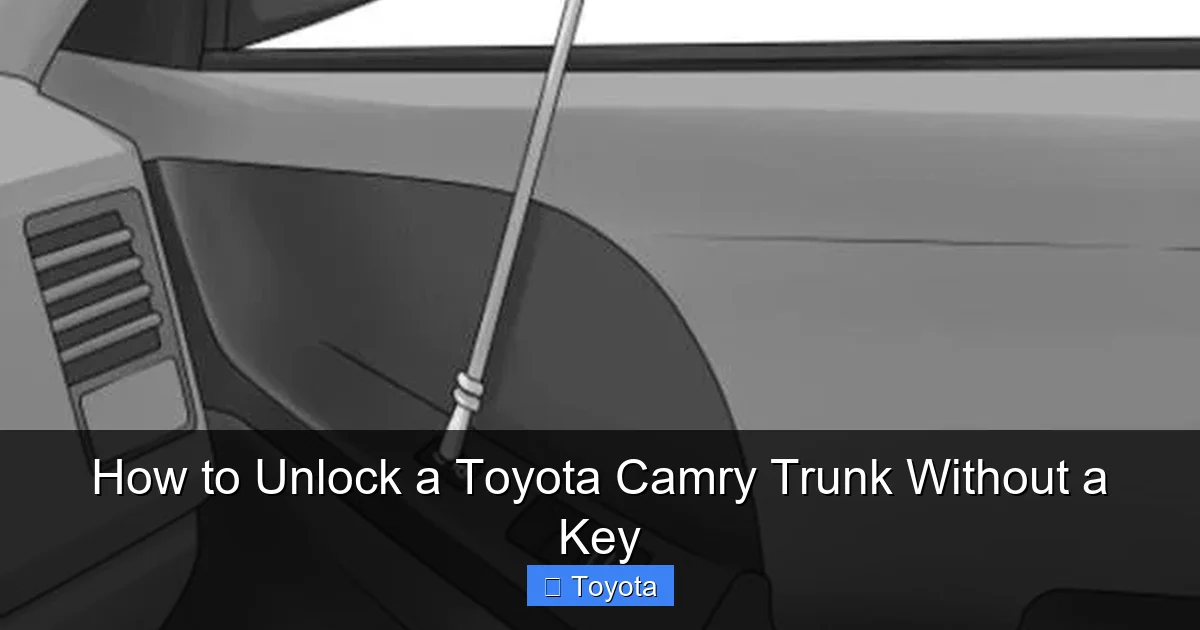 How to Unlock a Toyota Camry Trunk Without a Key