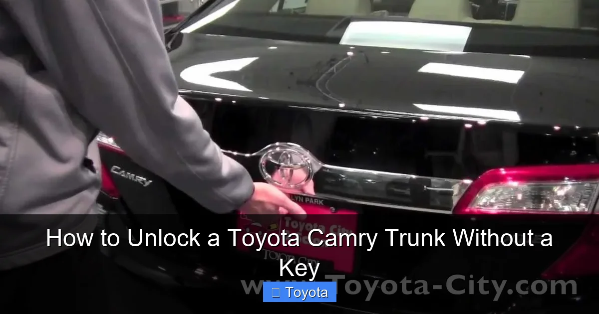 How to Unlock a Toyota Camry Trunk Without a Key