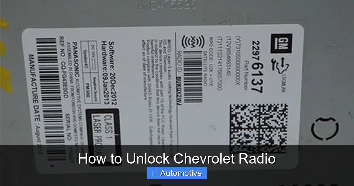 How to Unlock Chevrolet Radio