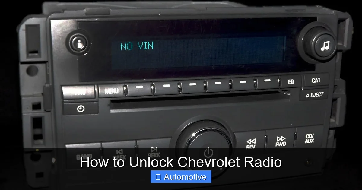 How to Unlock Chevrolet Radio