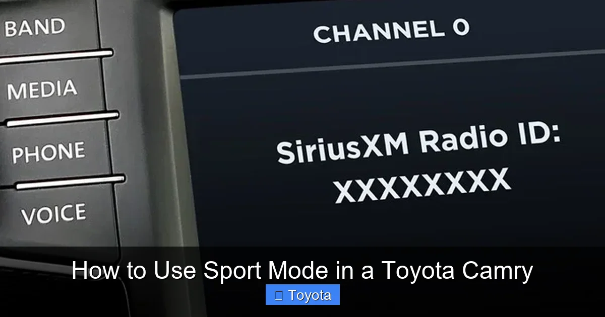 How to Use Sport Mode in a Toyota Camry