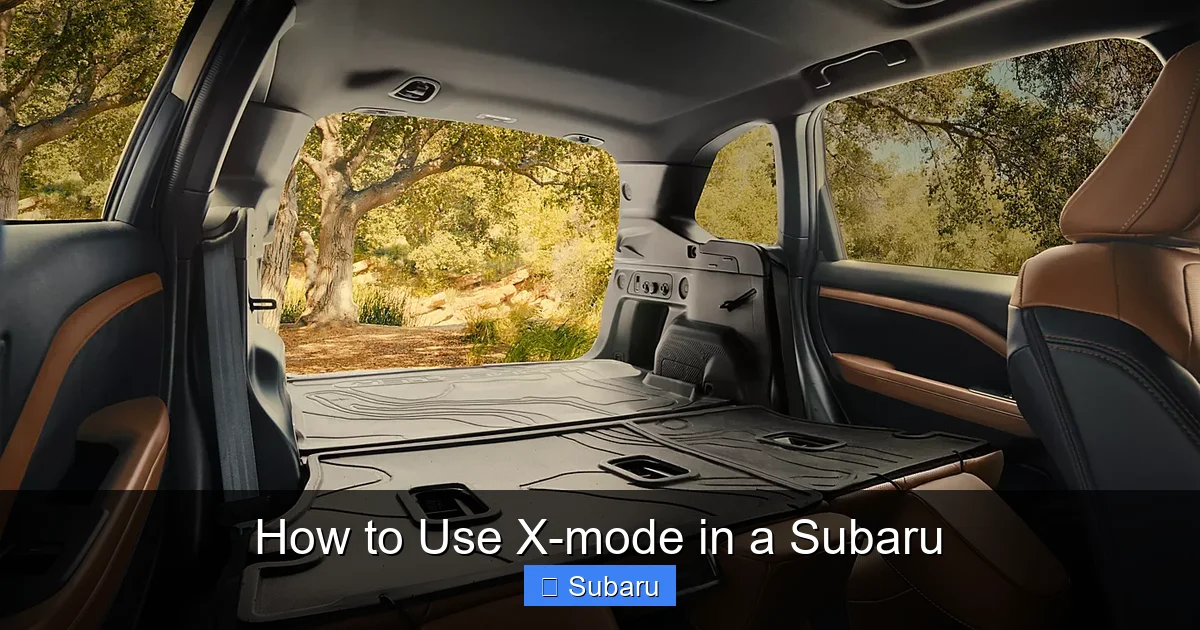 How to Use X-mode in a Subaru