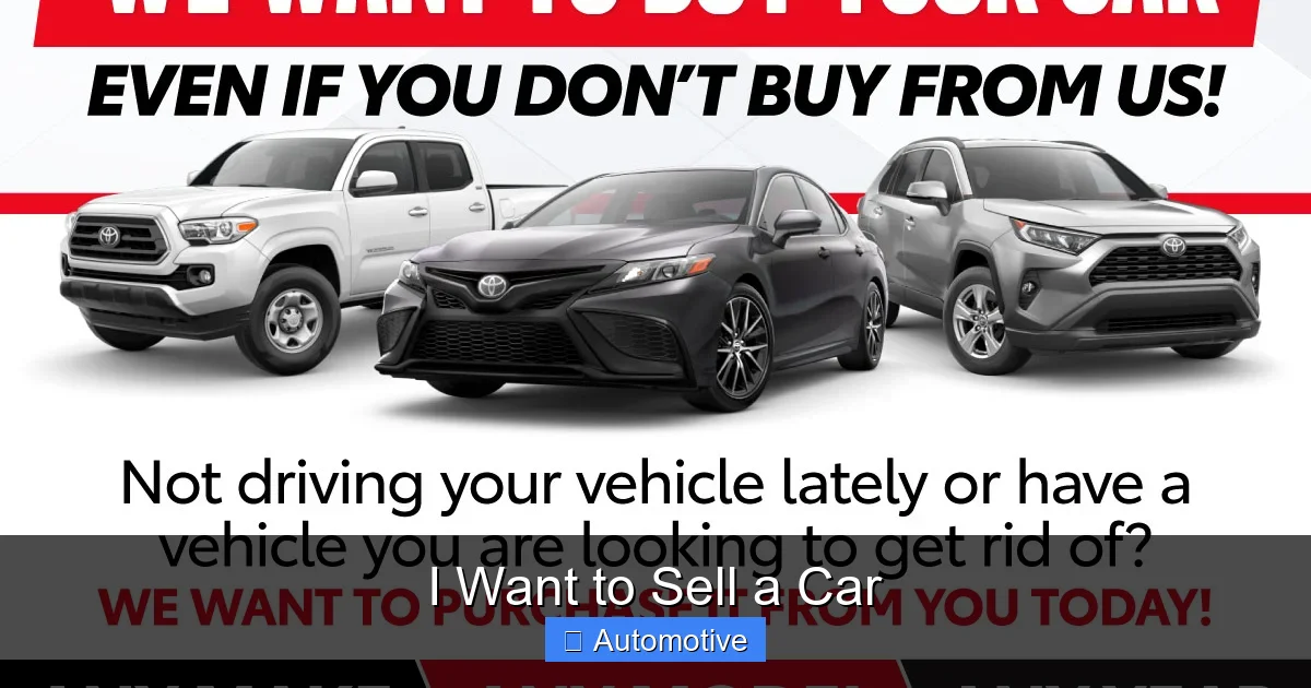 I Want to Sell a Car