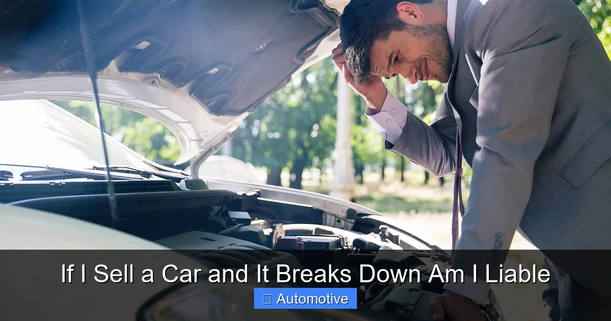 If I Sell a Car and It Breaks Down Am I Liable