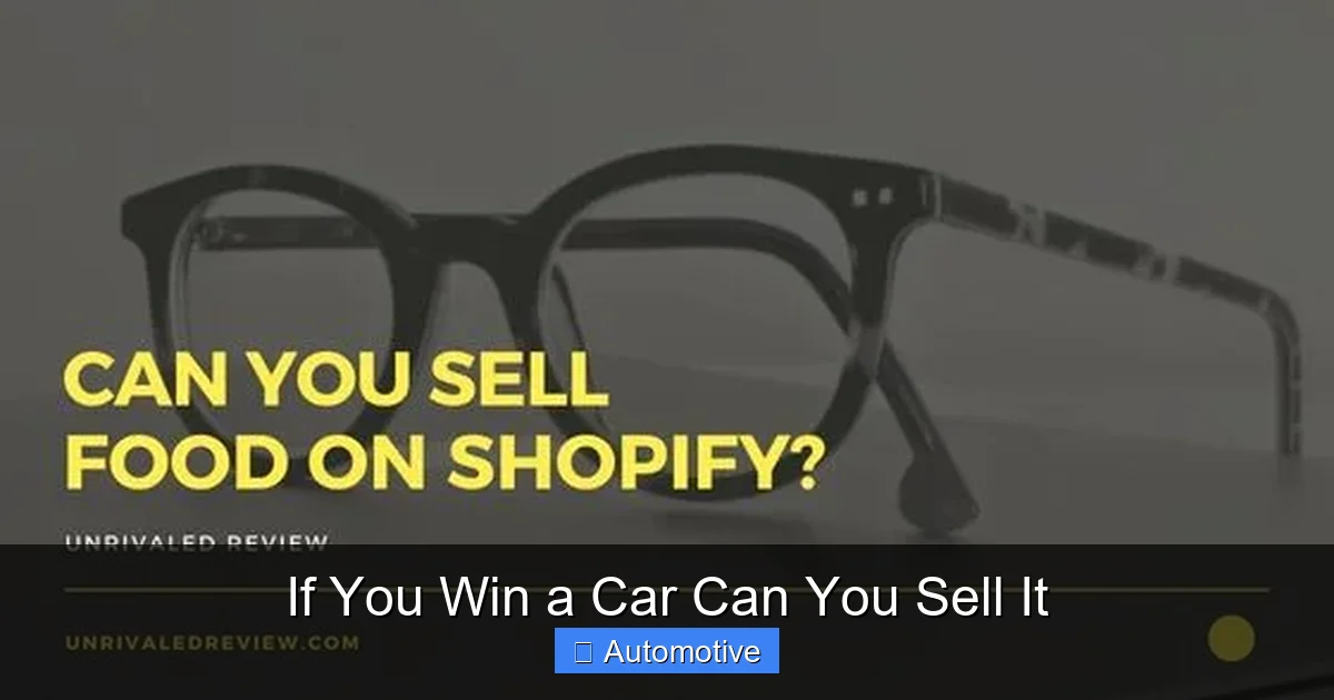If You Win a Car Can You Sell It