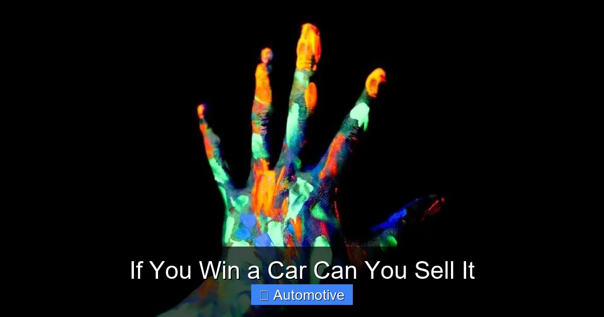 If You Win a Car Can You Sell It