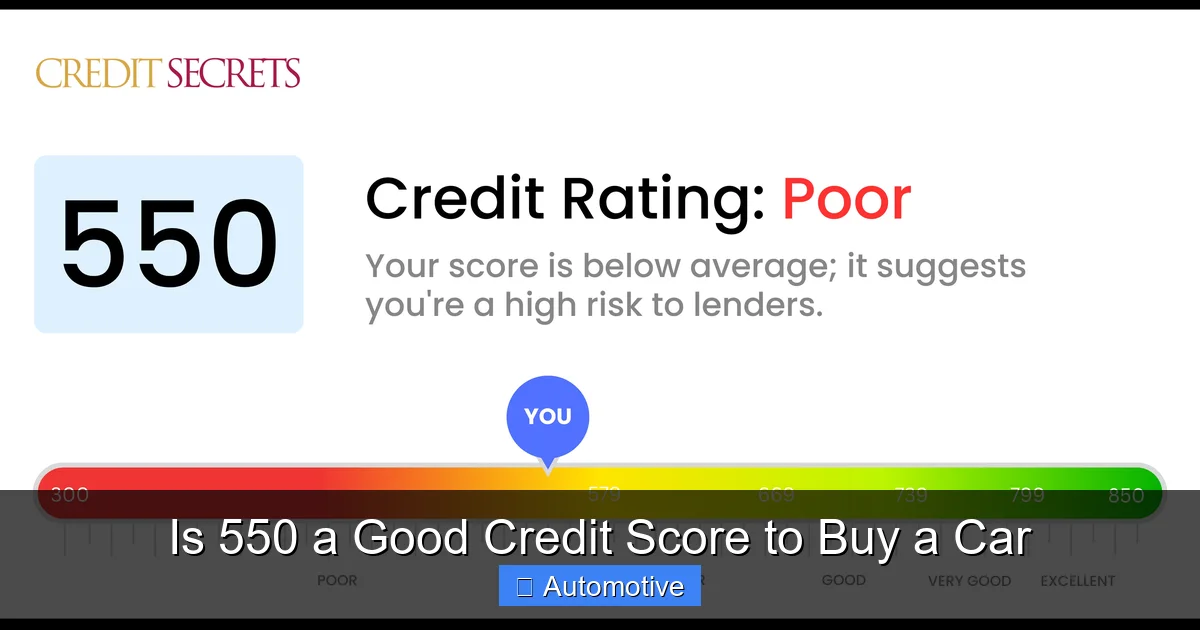 Is 550 a Good Credit Score to Buy a Car