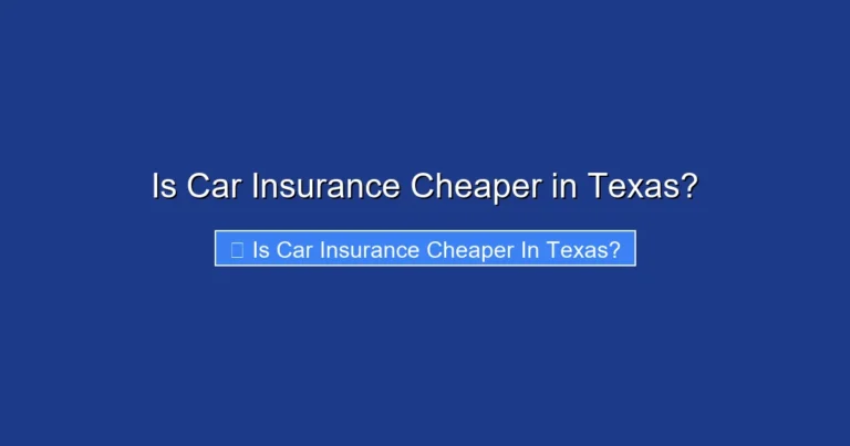 Is Car Insurance Cheaper in Texas?