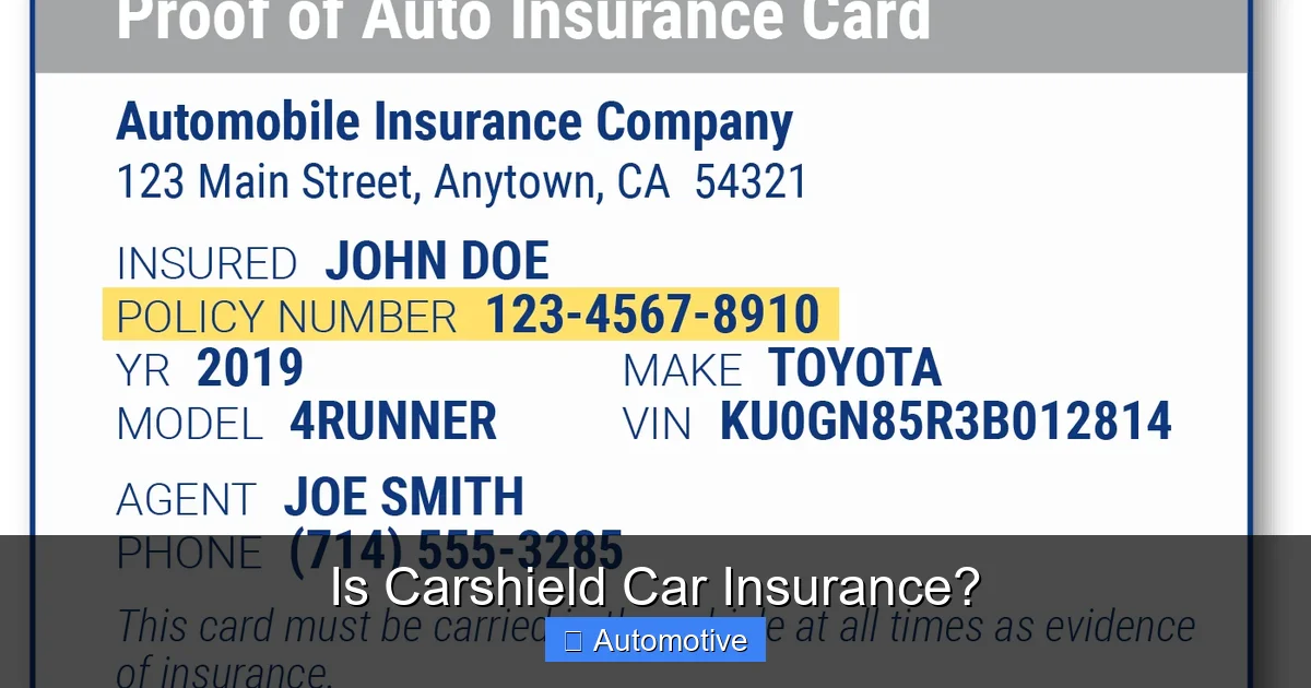 Is Carshield Car Insurance?