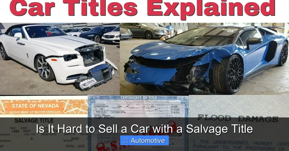 Is It Hard to Sell a Car with a Salvage Title