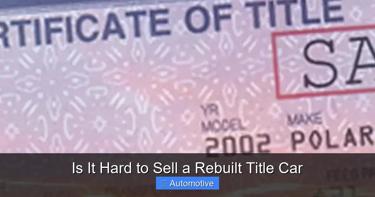 Is It Hard to Sell a Rebuilt Title Car
