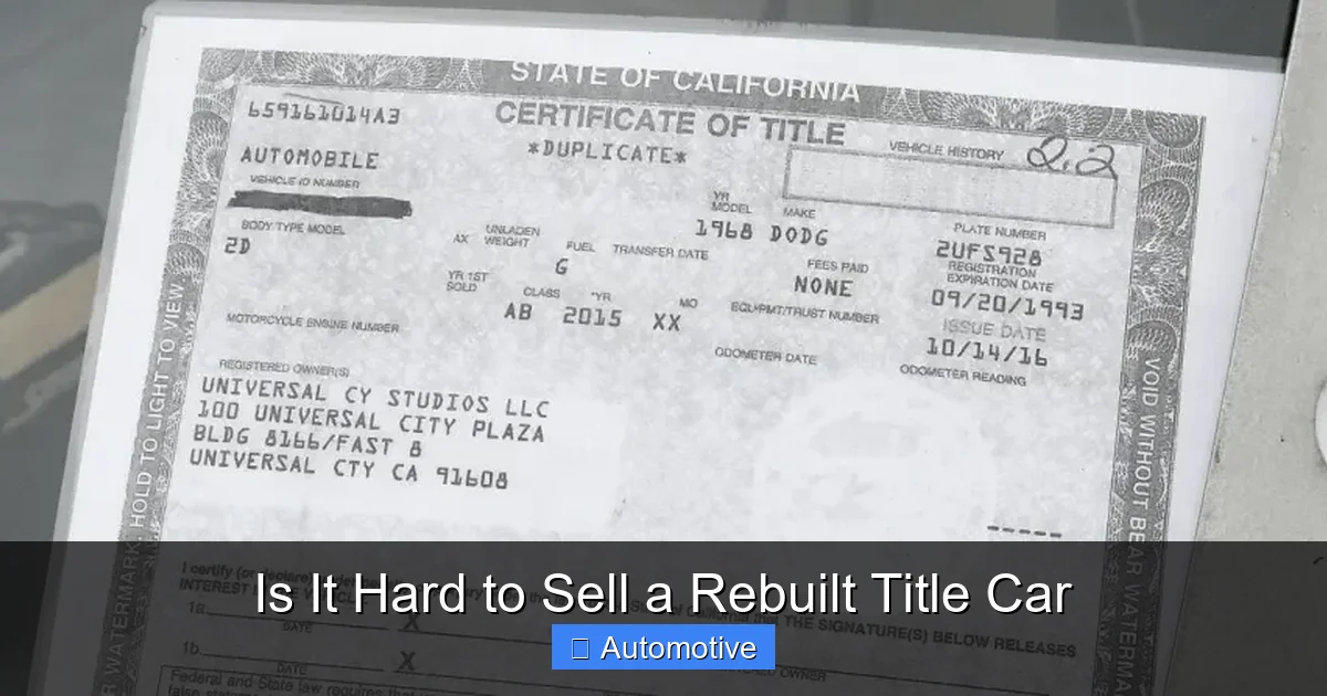 Is It Hard to Sell a Rebuilt Title Car