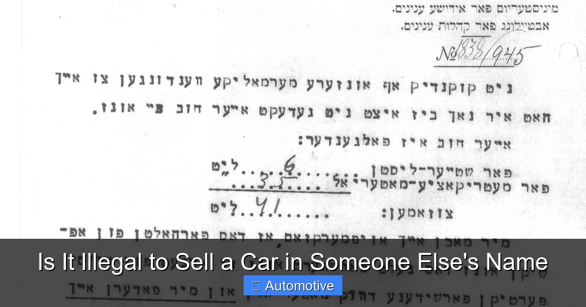 Is It Illegal to Sell a Car in Someone Else's Name