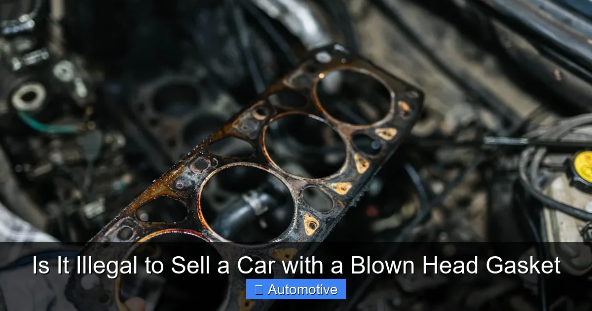 Is It Illegal to Sell a Car with a Blown Head Gasket