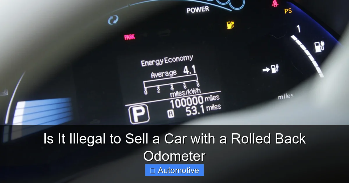 Is It Illegal to Sell a Car with a Rolled Back Odometer