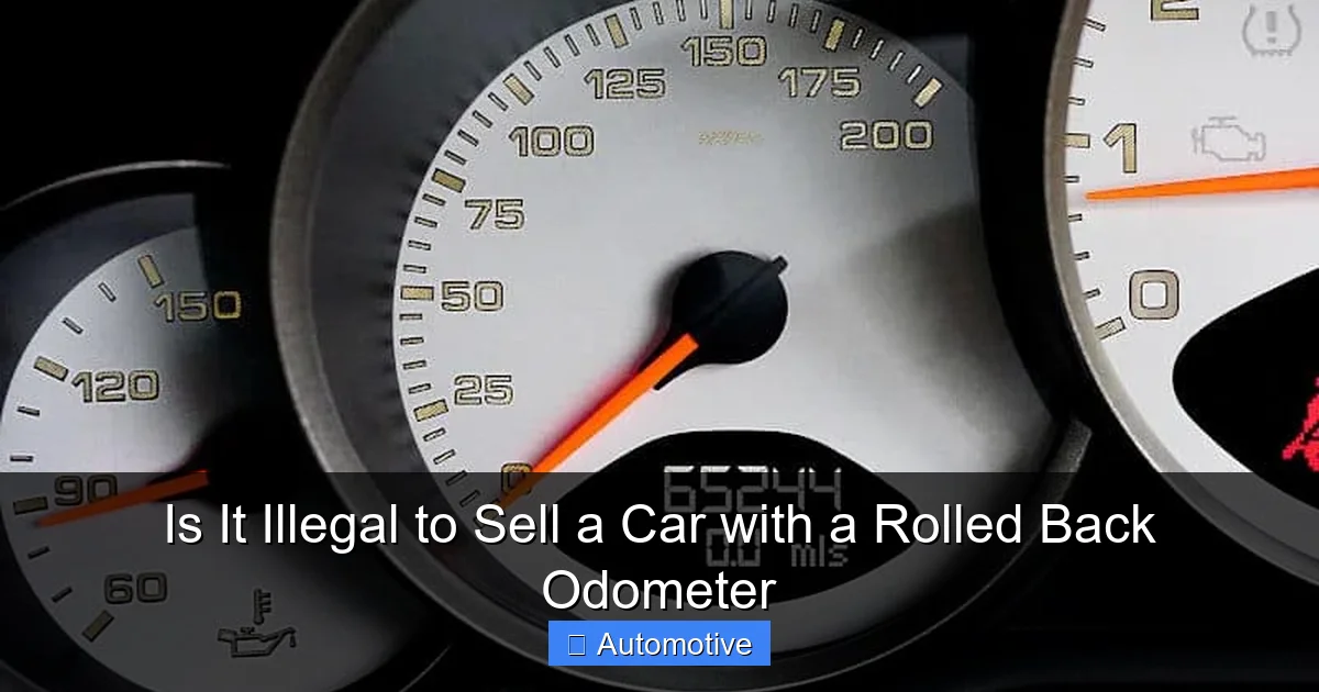 Is It Illegal to Sell a Car with a Rolled Back Odometer