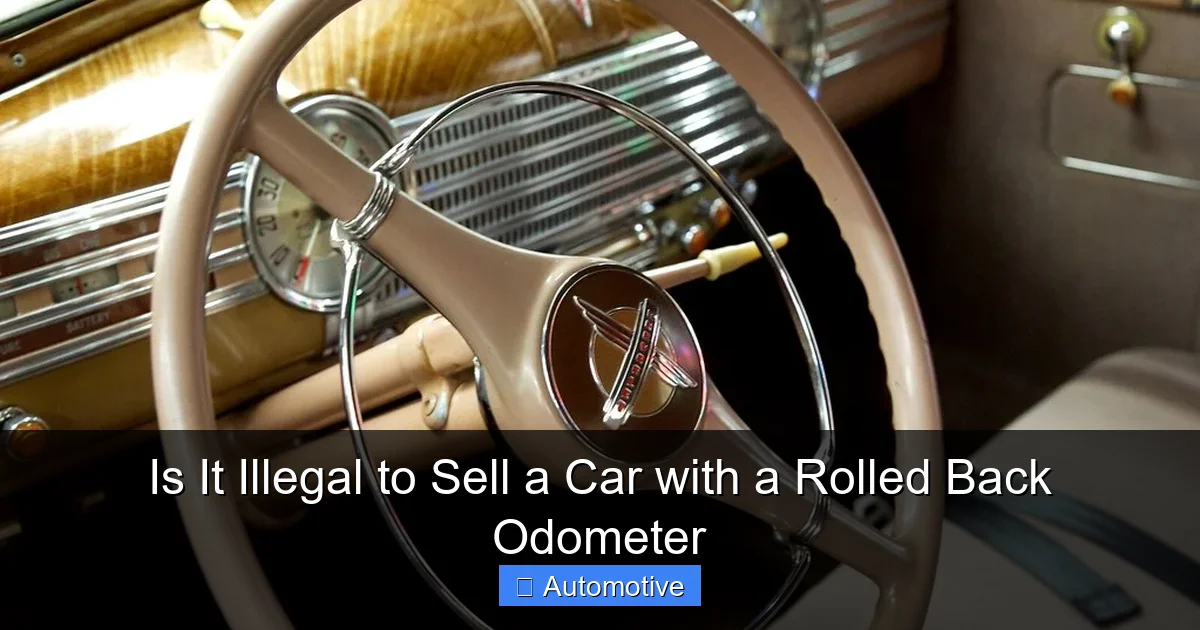 Is It Illegal to Sell a Car with a Rolled Back Odometer