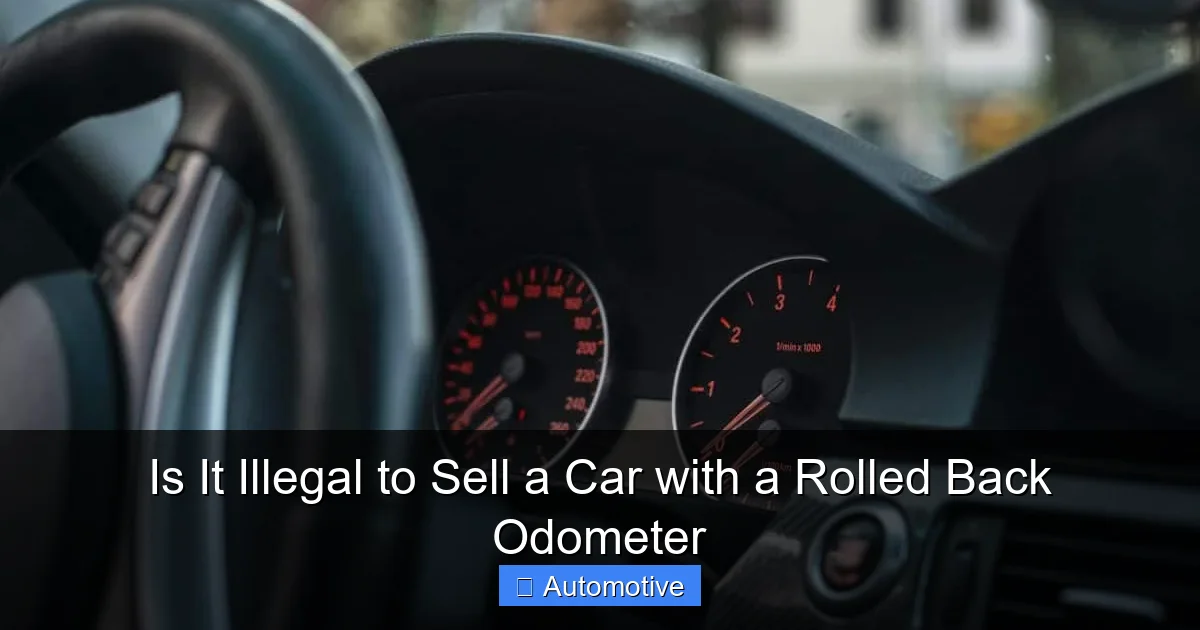 Is It Illegal to Sell a Car with a Rolled Back Odometer