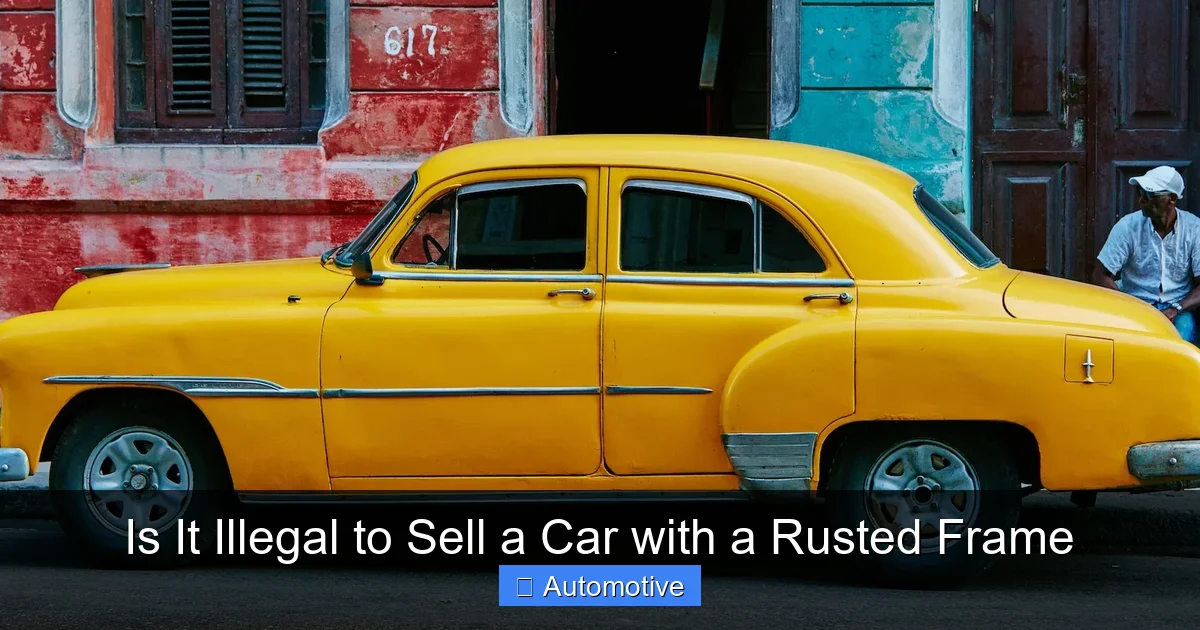 Is It Illegal to Sell a Car with a Rusted Frame