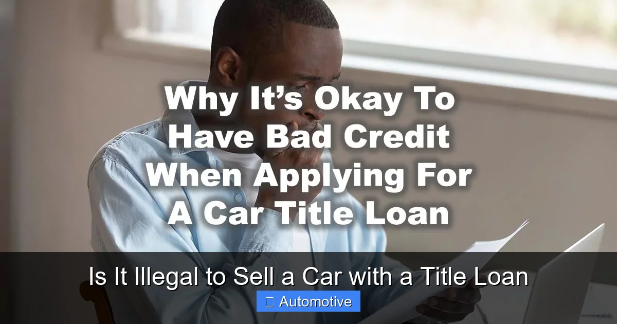 Is It Illegal to Sell a Car with a Title Loan