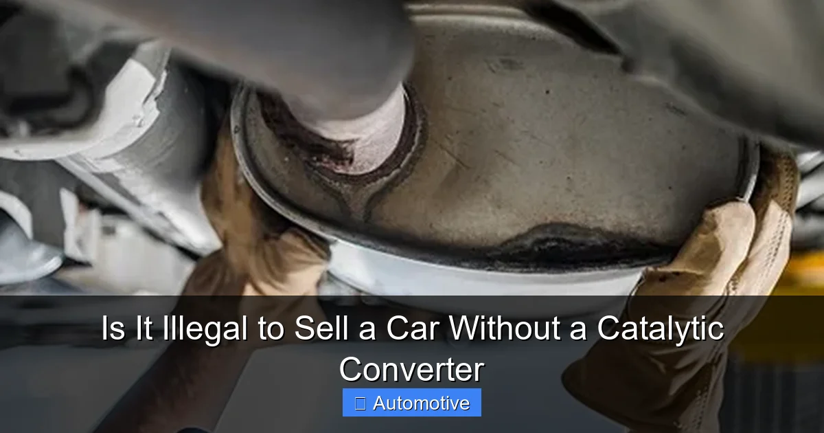 Is It Illegal to Sell a Car Without a Catalytic Converter