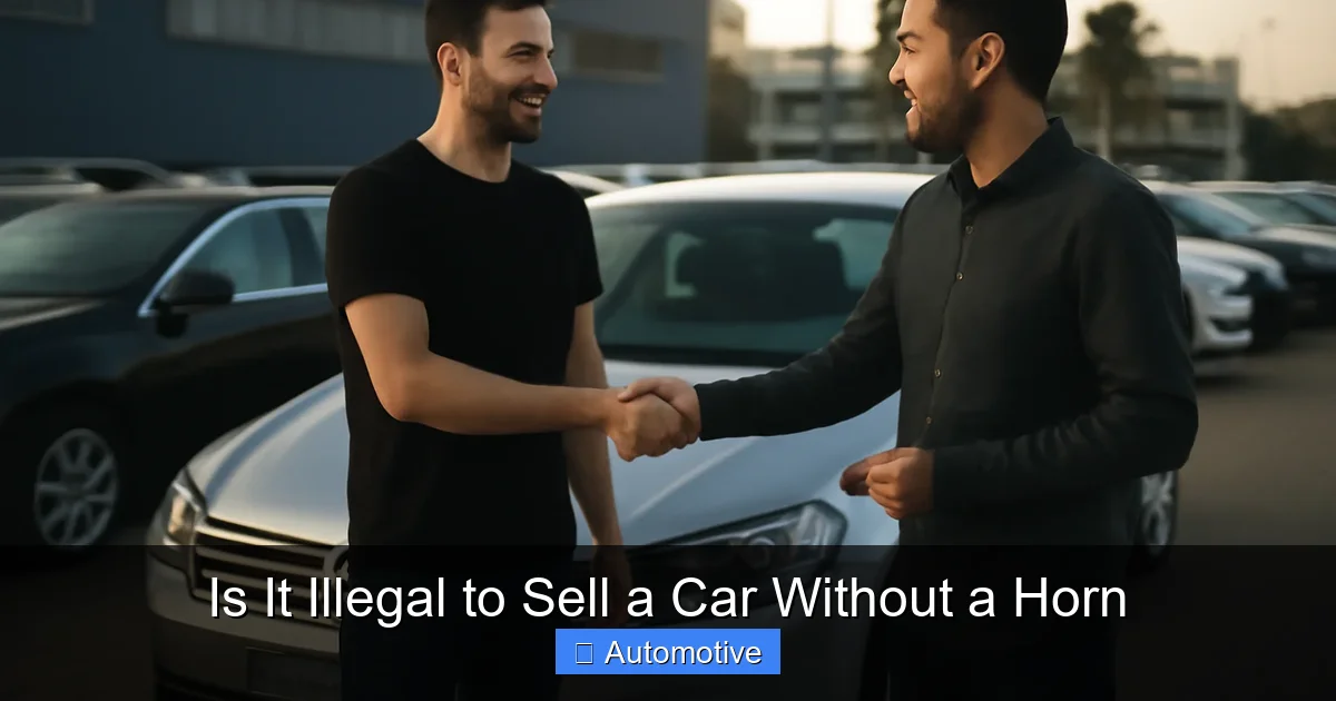 Is It Illegal to Sell a Car Without a Horn