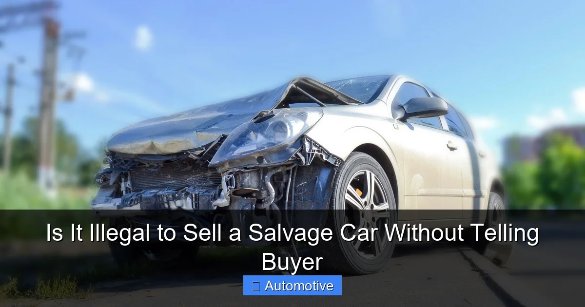 Is It Illegal to Sell a Salvage Car Without Telling Buyer