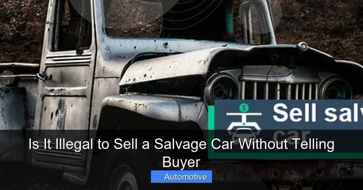 Is It Illegal to Sell a Salvage Car Without Telling Buyer