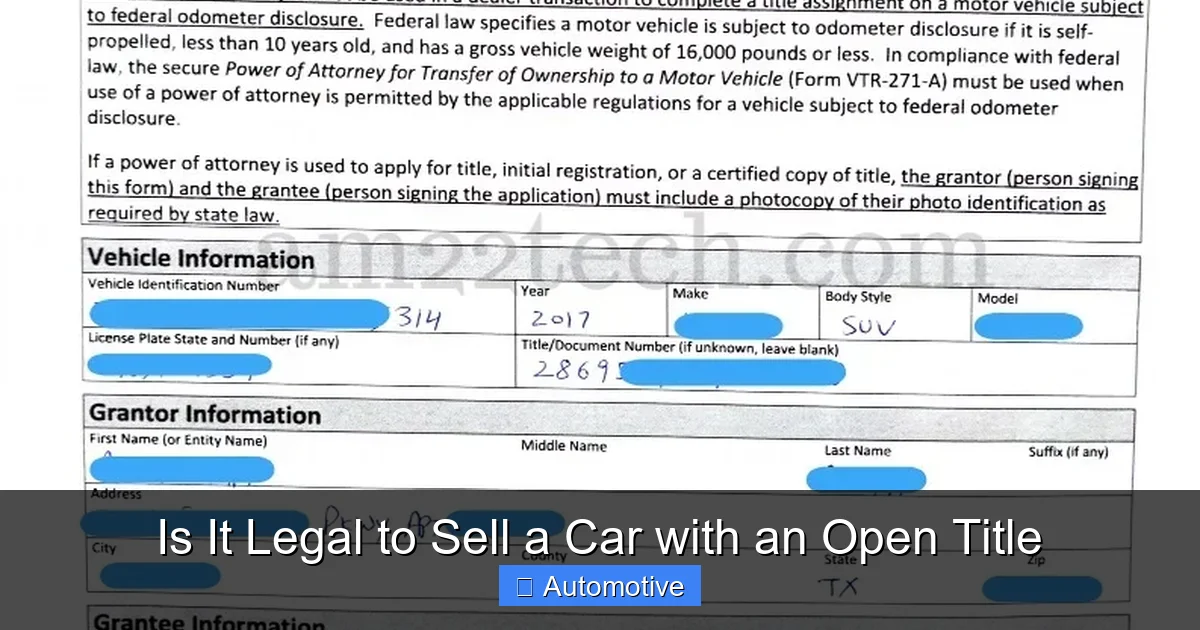 Is It Legal to Sell a Car with an Open Title