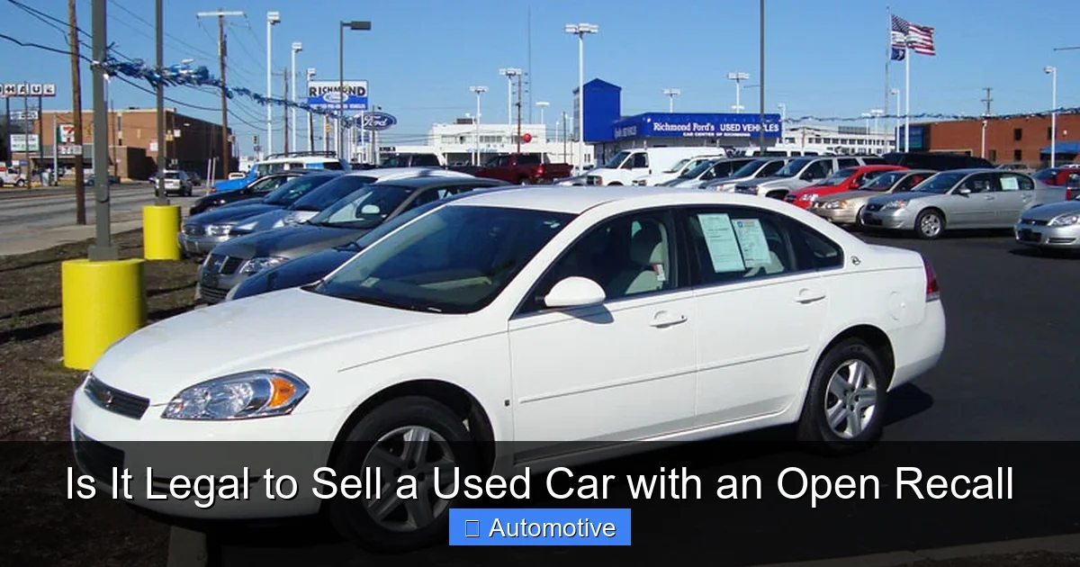 Is It Legal to Sell a Used Car with an Open Recall