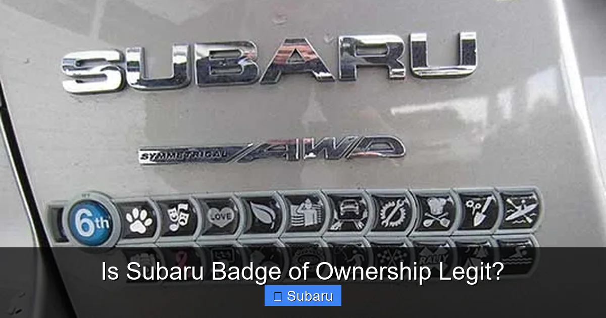 Is Subaru Badge of Ownership Legit?
