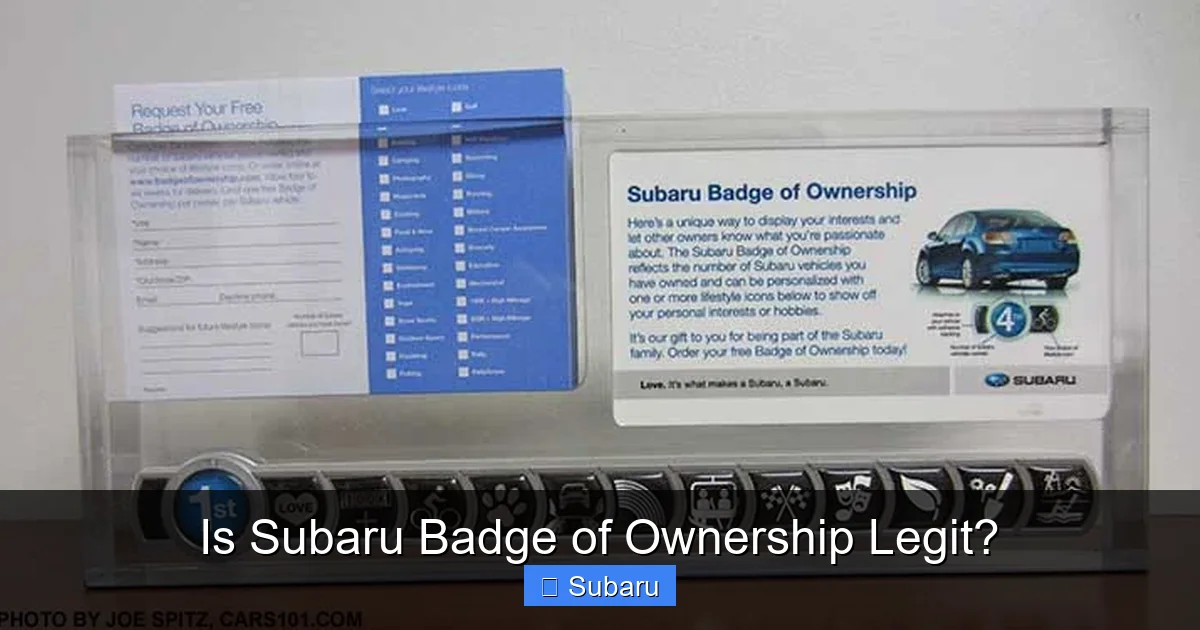 Is Subaru Badge of Ownership Legit?