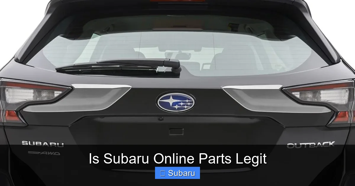 Is Subaru Online Parts Legit