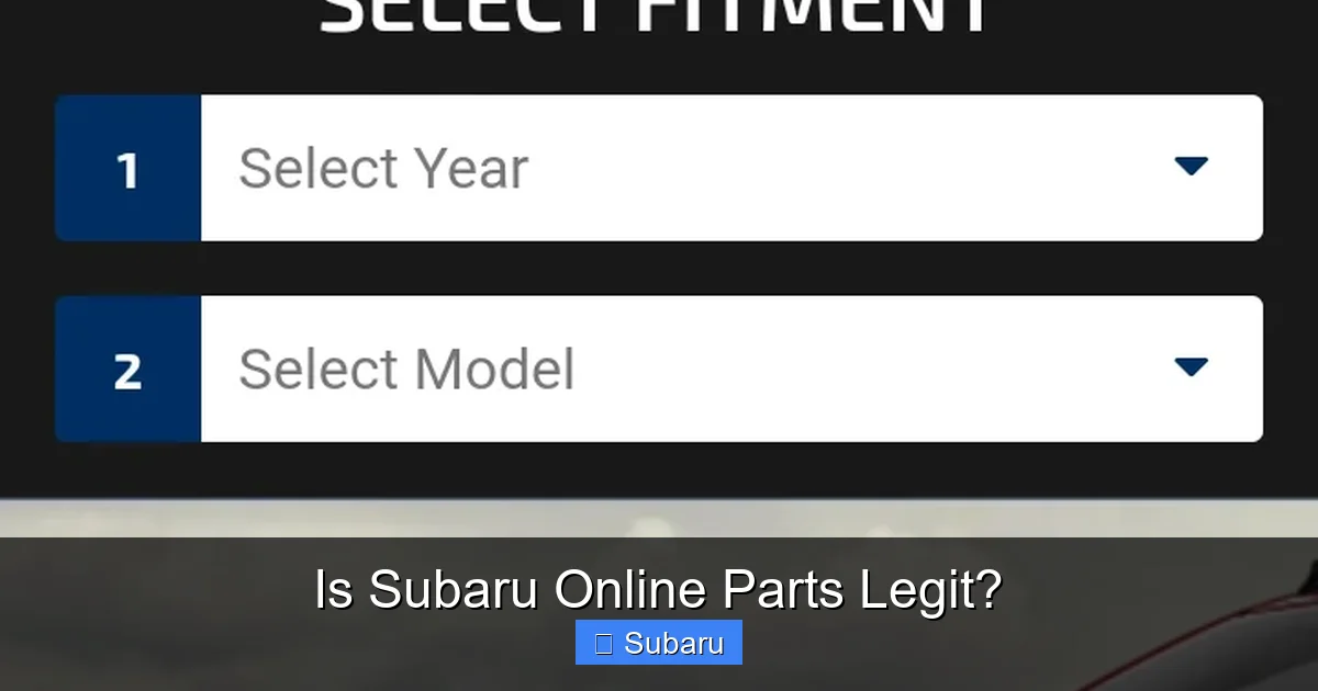 Is Subaru Online Parts Legit?