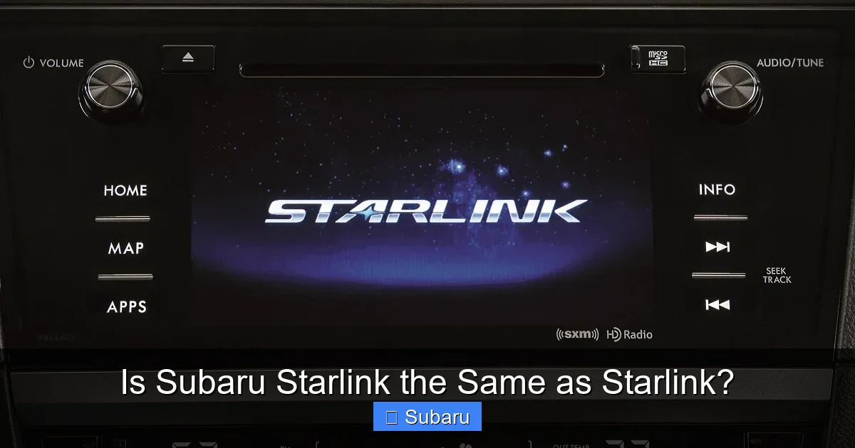 Is Subaru Starlink the Same as Starlink?