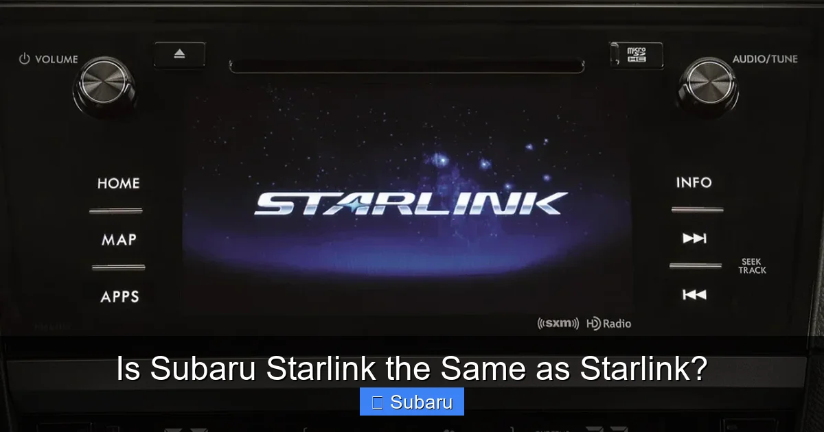 Is Subaru Starlink the Same as Starlink?